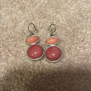 Elegant Pink and Orange Dangle Earrings